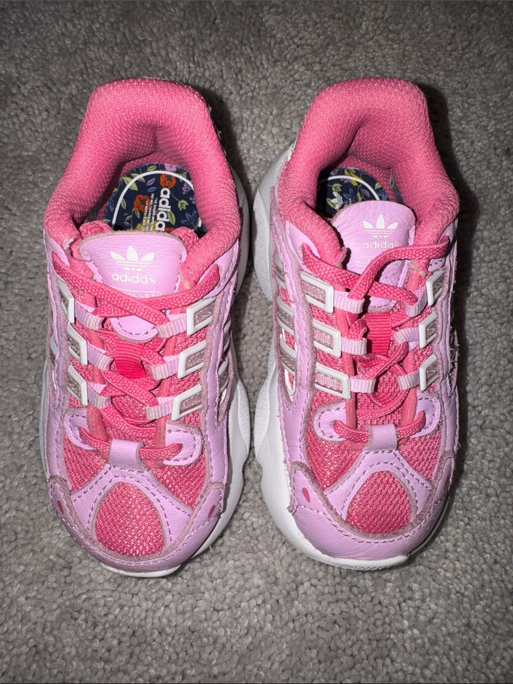 adidas Ortholite Kids Pink Two-Tone Athletic Sneakers - 7K